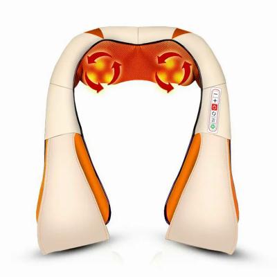 China 2023 Ergonomic New Arrival OEM ODM PU Cover Design Lidl Back Neck Shoulder Rolling Massager Ergonomic Neck Massager With Heat for sale