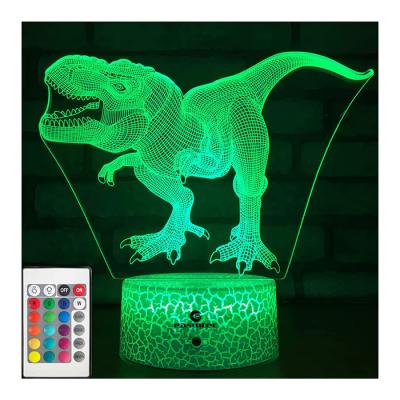 China Dinosaurus van de de Lampillusie van USB de Draagbare 3D Multifunctioneel voor Meisjesjongens Te koop