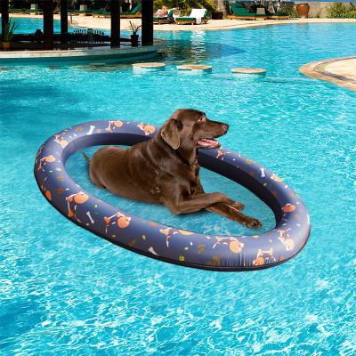 China 2022 Water Entertainment Inflatable Dog Row Beach Float Toy For Dog Cat Swimming Tool Foldable Swimming Pool Row Bed Water Float Toy for sale