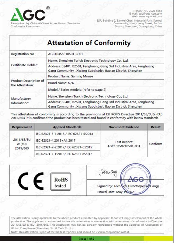 CE - Shenzhen Torich Electronic Technology Co., Ltd.