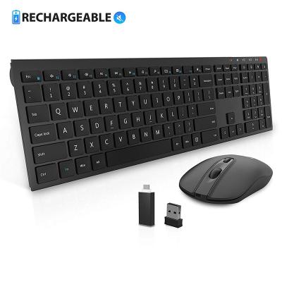 China Wireless Ultra Thin Multimedia Aluminum Wireless Keyboard and Mouse Set for IOS Android Windows Tablet for IPad for sale