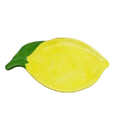 China Disposable Wholesale Ceramic Dinner Plate Set Lemon Shape Dinnerware Porcelain Dish Dishes For Restaurant Hotel for sale