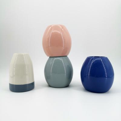 China Custom Home Decoration Mini Ceramic Flower Vase Wholesale Nordic Simple Modern Farmhouse Color and Size Gift for sale