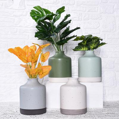 China Farmhouse Logo Vintage Matte Spotted Ceramic Vase Modern Custom Home Decor Tableau Ceramic Flower Vase for sale