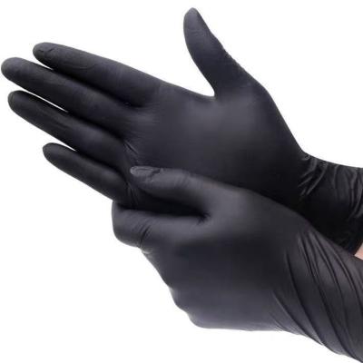 China Flexible Pack of 100pcs Black Oven Gloves PVC Dipped Gloves for sale