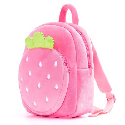 China Lightweight Cute Strawberry Waterproof Mini Backpack For Girls Children Cartoon for sale