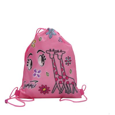 China Waterproof Cute Cartoon Customize Pattern Waterproof Drawstring Bags For Kids for sale