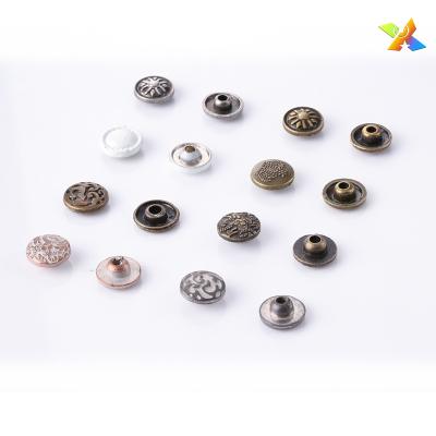 China High quality custom made double rust factory hat rivet for leather bags skulls rivets do not rivet custom for sale