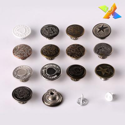 China No Rust Factory Vintage Metal Buttons Custom Rotatable Detachable Pin Customized Lattice Button for sale