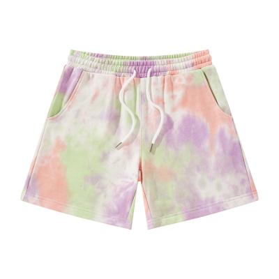 China Cool Colorful Anti-Wrinkle Tie Dyed Sweat Shorts Mask Jogger Custom Mens Sweat Shorts With Pockets for sale