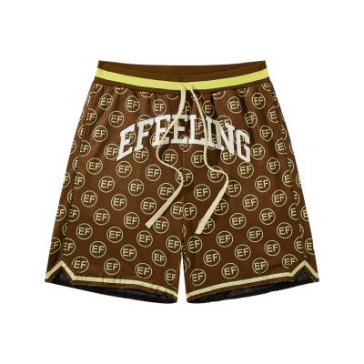 China Breathable Applique Logo Custom Men Polyester Mesh Anti-wrinkle Shorts Sublimation Basketball Shorts for sale