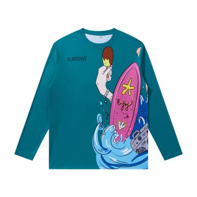 China High Quality QUICK DRY Sun Protection Workout T Shirt Men Fitted Sublimation Printed Fishing Long Sleeve Polyester T Shirt for sale