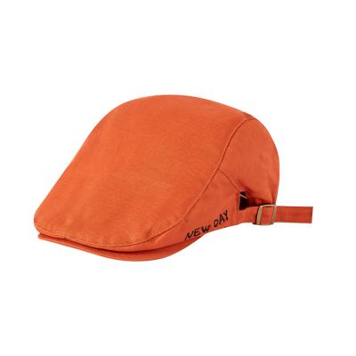 China Verified Adjustable Custom Ivy Hat Orange Vintage Embroidered Newsboy Hat for sale