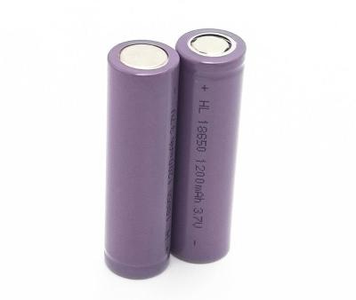 China células de la ión de litio de 1200mAh 3.7V 18650, 18650 pesos 36g de la batería recargable en venta