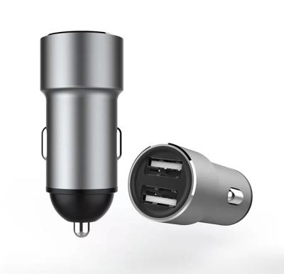 China Mini Dual USB Car Charger Wholesale 5V/3.1A Aluminum Alloy Shell Dual Usb Car Charger Mobile Phone Mini Usb Dual Car Charger Charging Adapter for sale