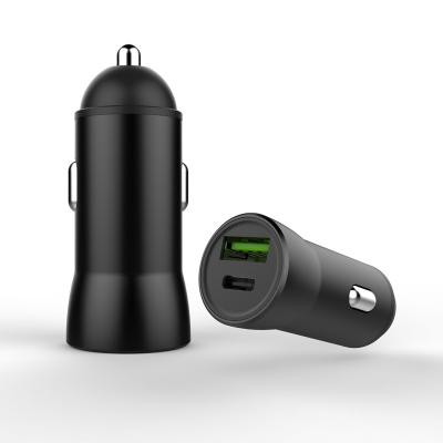 China Fast Type C+USB Car Charger 2022 Latest 18With Dual USB C Power Adapter Car Charger 12V A+C One Dual Cell Phone for sale