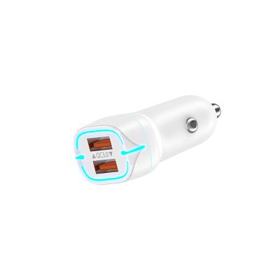 China Customization Fast Blue Led Light Multi Usb 5A Double Dual Usb Car Charger For Mobile Phone And Car for sale