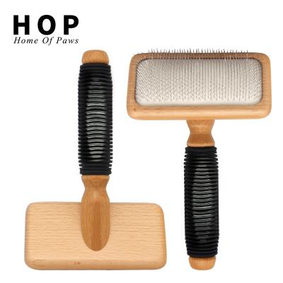 China Wholesale Upscale Wooden Pet Cat Dog Hair Grooming Slicker Brush From Viable Factory LOW MOQ for sale