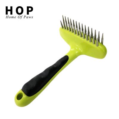 China Sustainable LOW MOQ Wholesale Double Tier Pins Pet Cat Dog Hair Rake Comb for sale