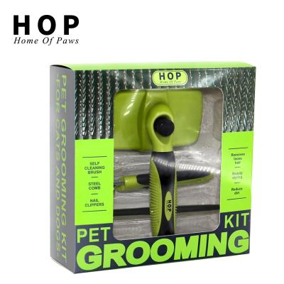 China Viable Factory Wholesale 3 IN 1 Dog Nail Clipper Pet Comb Brush Pet Grooming Polisher Grooming Kit Pet Dog Grooming Set for sale