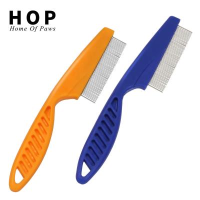 China Wholesale Cheap Plastic Pet Cat Dog Flea Comb Viable Factory Handle Grooming Comb for sale