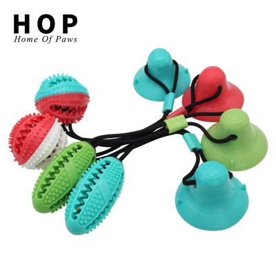 China New Arrival Viable Wholesale Pet Factory TPR Molar Bite Toys Suction Cup Dog Chew Toy for sale