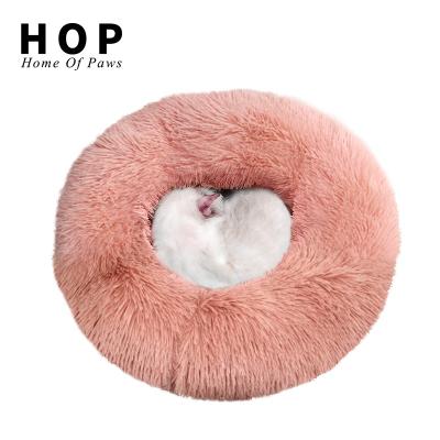 China Factory Wholesale Luxury Soft Fluffy Cute Round Dog Cat Bed Donut Breathable Factory for sale