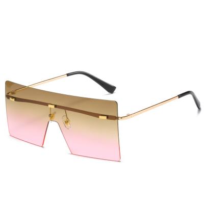 China Fashion Sunglasses Fedex Low Shipping Oversized Square Metal Rimless Sunglasses Manufacturer Custom Hot for sale