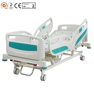 China Manual Easy Operate Type Two Luxury Modern Crank Manual Hospital Bed With ABS Siderail Metal Hospital Bed for sale