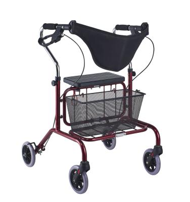 China Rehabilitation Center Walker Rollator Four Wheels With Shopping Bag Class II 1 YEAR Free Spare Parts Training Apparatus 15-20 Days Walking Aid ALK327 for sale