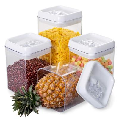 China Sustainable Square Food Storage Containers BPA Free Plastic Cereal Containers With Easy Lock Lids for sale