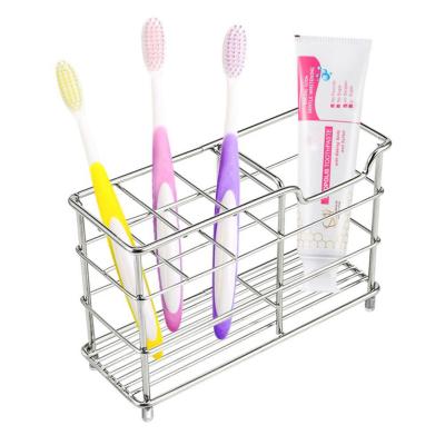 China Sustainable Travel Toothbrush Storage Wall Stainless Toothbrush Holder For Bathroom for sale