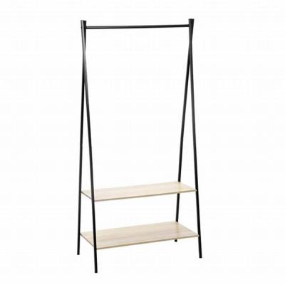 China Sustainable Portable Metal Floor Standing Coat Rack Clothes Display Rack for sale