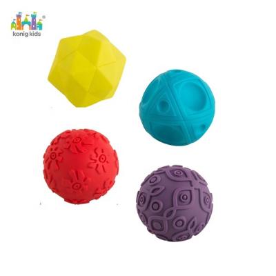 China Factory Wholesale Eco-Friendly Baby Kids Konig Sensory Bath Toys Set Colorful Tactile Senses Baby Textured Balls for sale