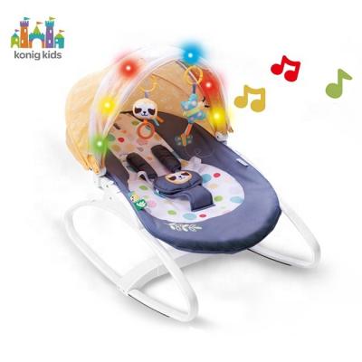 China Konig Contemporary Kids Lights and Rock Musical Baby Sleeper Infant Swing Baby Rocking Chair with Mosquito Net Gauze for sale