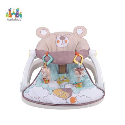 China Konig Contemporary Kids Indoor Foldable Cartoon Raccoon Baby Floor Seat Bouncer Infant Activity Chair for sale