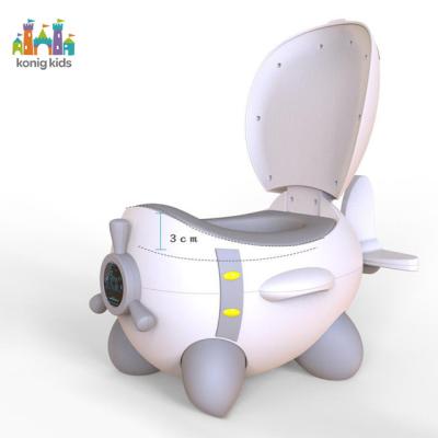 China Cartoon Konig Manufacturers Baby Potty Trainer Plastic Auxiliary Toilet Baby Airplane Kids Sit Toilet for sale