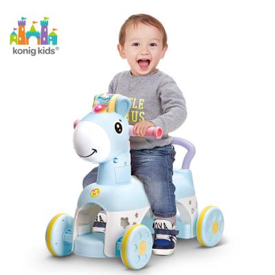 China Baby Strap Walking Assistant Konig Kids Andador Bebe Design Cartoon Horse Ride New On The Car Push Bebe Andador Walking Baby Walker Car For Babies for sale