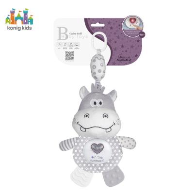 China Konig Soothing Kids Toy Gift Sets Plush Appease Popular Soft Animal Baby Items Hanging Calming Toys with Music Lights Baby Comfort Toys for sale