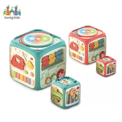 China Konig Early Education Kids Popular Shape Sorter Infantil Brinquedo Plastic Learning Cube Baby Educational Toys and Lights Activity for sale