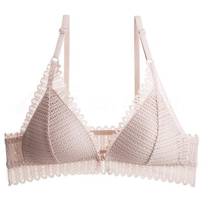 China Factory wholesale sexy lace QUICK DRY plus size women's bra no big Steel Ring Front Button women Ladies Underwear For for sale