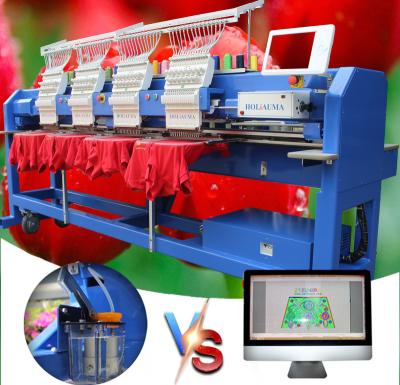 China Finishing clothes/bag/shoes/towel etc. Holiauma same as Tajima 4 main embroidery machine price with hat embroidery machine sale for sale