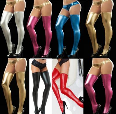 China QUICK DRY PVC Sexy Faux Leather Women Stockings Pants Teen Lady Hot Sexy Socks for sale