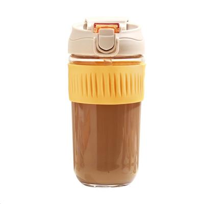 China Viable Leak Proof Travel Glass Coffee Mug With Lid And Straw 18oz/540ml 2 Ways Drinking Reusable Coffee Mug for sale