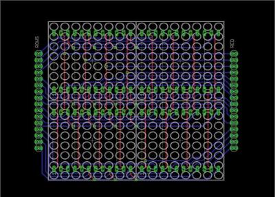 中国 LED ストリップボードのサーキット ボードのレイアウト、16 x 16ドット マトリクスの表示のためのPCB板レイアウト 販売のため