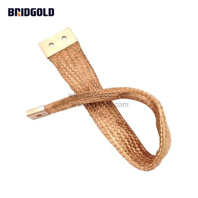 China 1000A Conductivity Electrical Copper Braided Flexible Bus Bar Braided Copper Ground Bus for sale