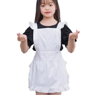 China Eco-friendly Clear Kitchen Chef Restaurant Cotton Wholesale Price Children White Lace Apron for sale