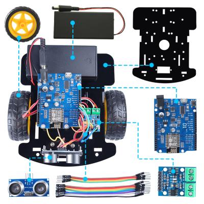 China DIY Robot Products 2WD RC Robot Educational Cost-Effective Wireless Remote Control Smart Wifi Robot Car For Arduino for sale