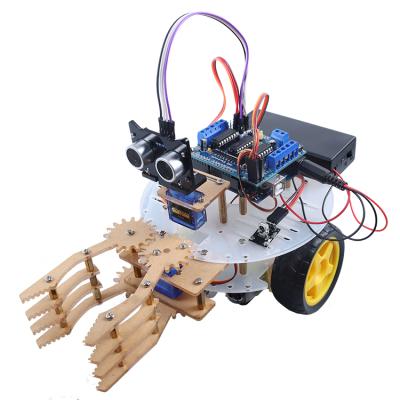 China 2020 New DIY Robot Car Smart Mechanical Arm Claw Robot Car Kits 2WD Smart Robot Car For Arduino for sale