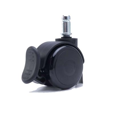 China Plastic Caster Wheel Component Black Nylon Swivel Chair Office Chair Locking Caster for sale